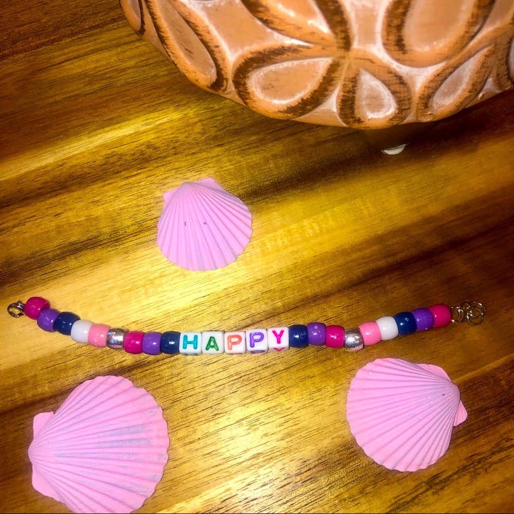 Handmade "HAPPY" Beaded Bracelet | Colorful Letter Bracelet | Y2K Jewelry